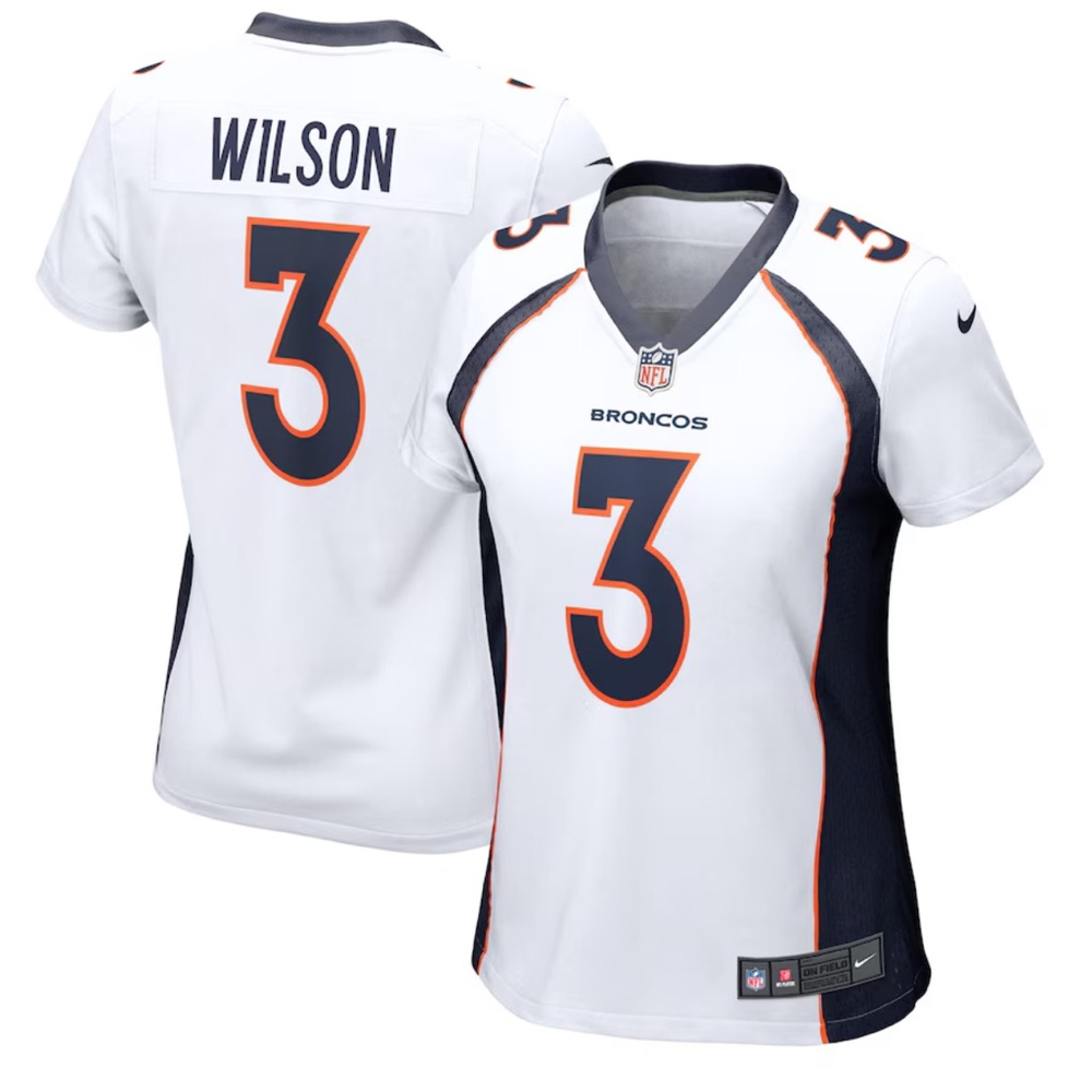 Russell Wilson #3 Denver Broncos White Game Jersey Football Nike NFL Sz XL NWT